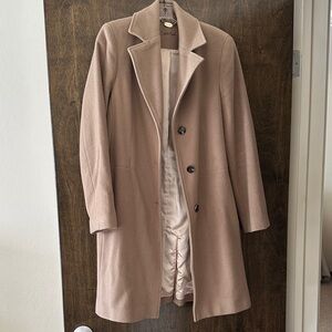 Calvin Klein Women's Classic Beige Wool Blend Trench Coat